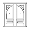 1-lite 3/4-view arched lite over 1-panel double door
Unit Dimension 74" x 81-5/8"
Door Dimension 35-7/8" x 79"
Panel - raised (flat corner panel)
Glazing - IG, beveled